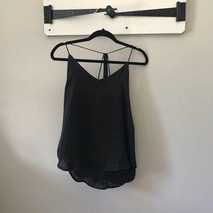 Sexy, Black Satin, Strappy Tank